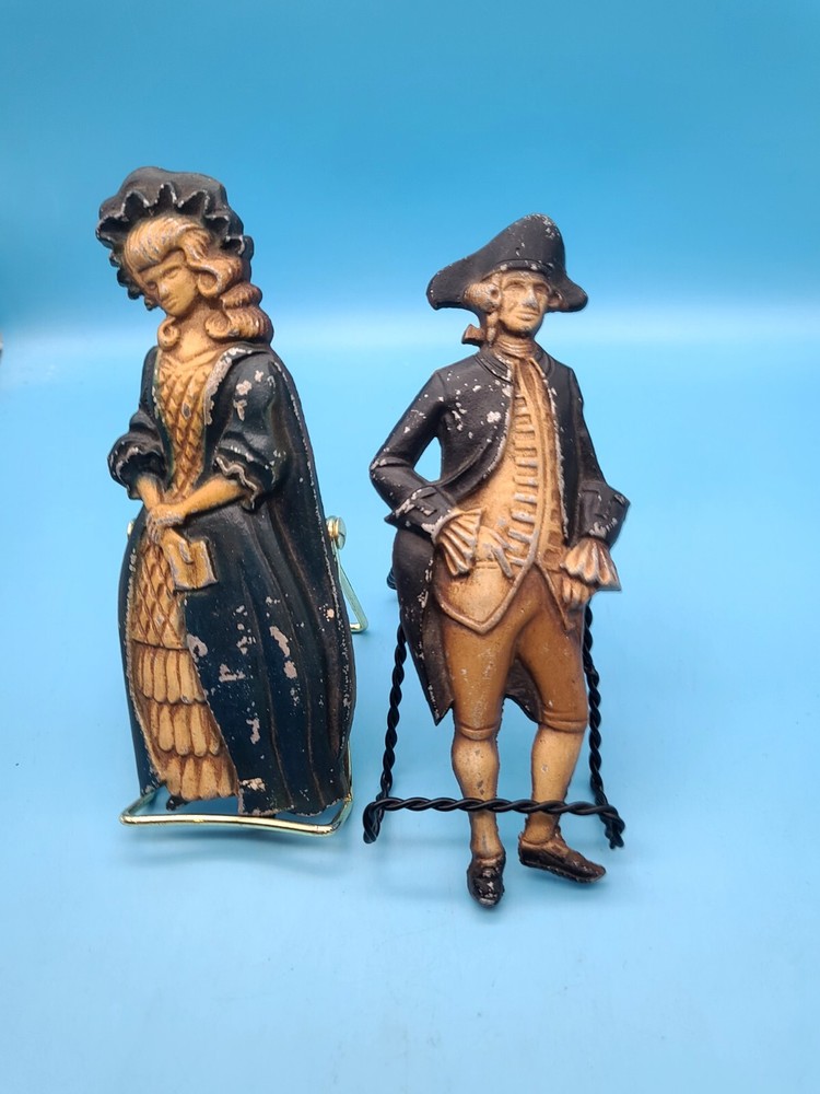 Vintage Sexton Cast Aluminum Metal Colonial George & Martha Washington Wall Art