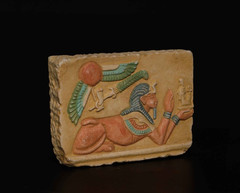 Ancient Egyptian Sphinx Relief Rare Pharaoh Wall Plaque Dynasty Masterpiece BC