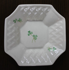 Belleek Weave Of Life Basket Weave & Shamrock 5.5″ Limit Ed #1075 of 1,200