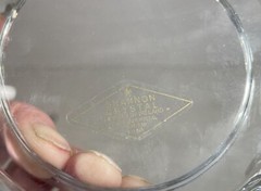 Shannon Ireland Crystal Prism Leaves Bowl 7 x 2 1/2″ REPAIRED
