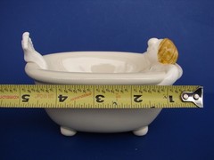 RARE Vintage 1975 Fitz & Floyd Man in Bathtub Soap Dish Whimsical Collectible