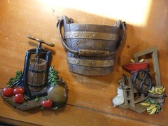 Vintage Homco 3-Piece Wall Decor Set – Cast Aluminum – Apple Cider Press, Corn S