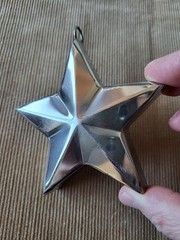 Modernist Metal Star Decor • Handcrafted Heavy Object • German Vintage Design