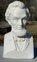 Antique Rare 19th C European Porcelain Bisque Parian Ware Bust Abraham Lincoln