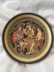 Decorative Greek Mythology Terracotta Plate Apollo, Artemis, Hermes 13cm