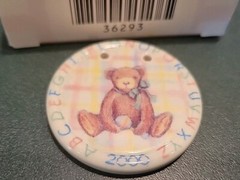 LONGABERGER 2000 Baby Alphabet Teddy Tie-On Trim Your Basket NIB 36293