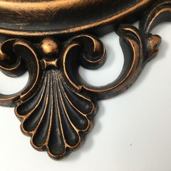 Vintage Wall Hanging Plaques Pictures Ladies Copper Color Frame Set of 2