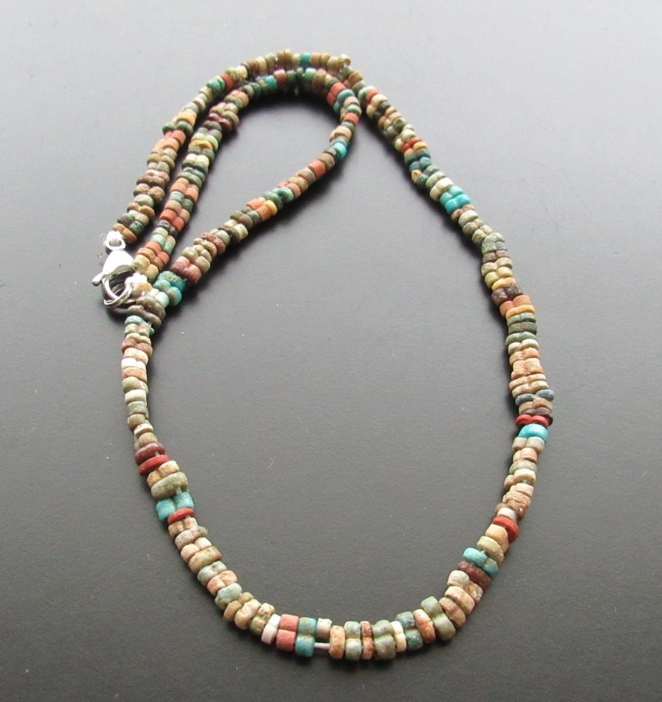NILE Ancient Egyptian Amulet Mummy Bead Necklace ca 600 BC