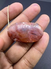 Rare Beautiful Old Natural Carnelian Agate Bead From North Afghanistan