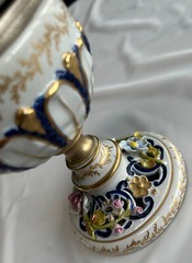 SEVRES Modele et Decoration Exclusive a la Main Pedestal Potpourri Bowl FRANCE