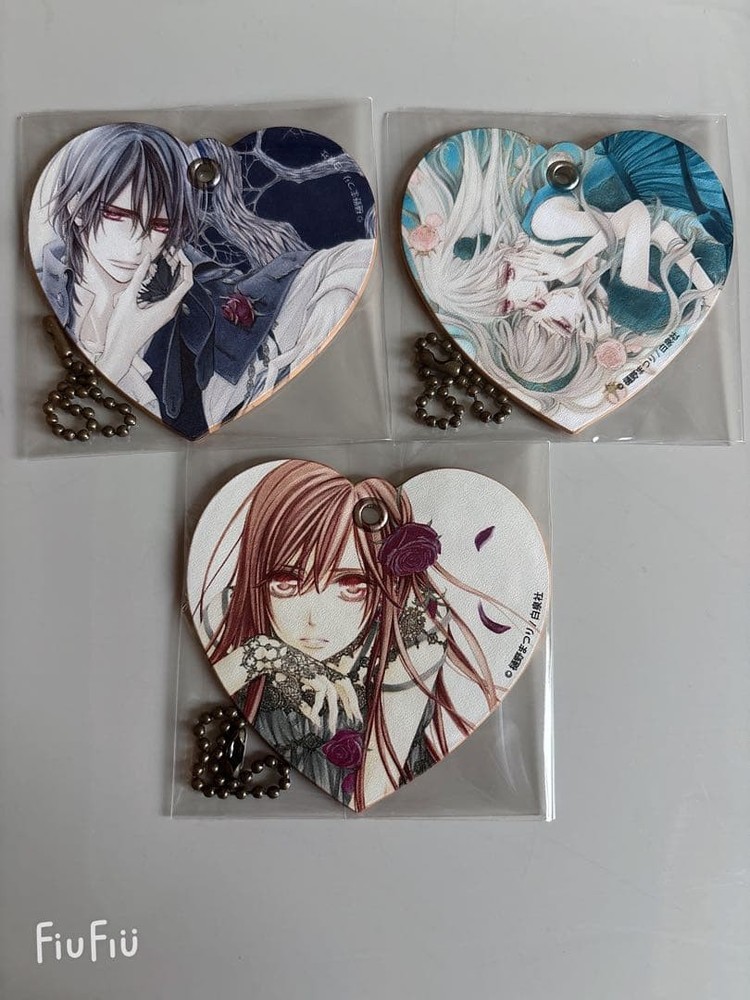 Vampire Knight Memories Yuki Leather Charm Set of 3 Unused Collectible