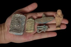 Authentic Ancient Egyptian 10 Amulets Set Eye of Horus Ankh Scarab Artifact BC