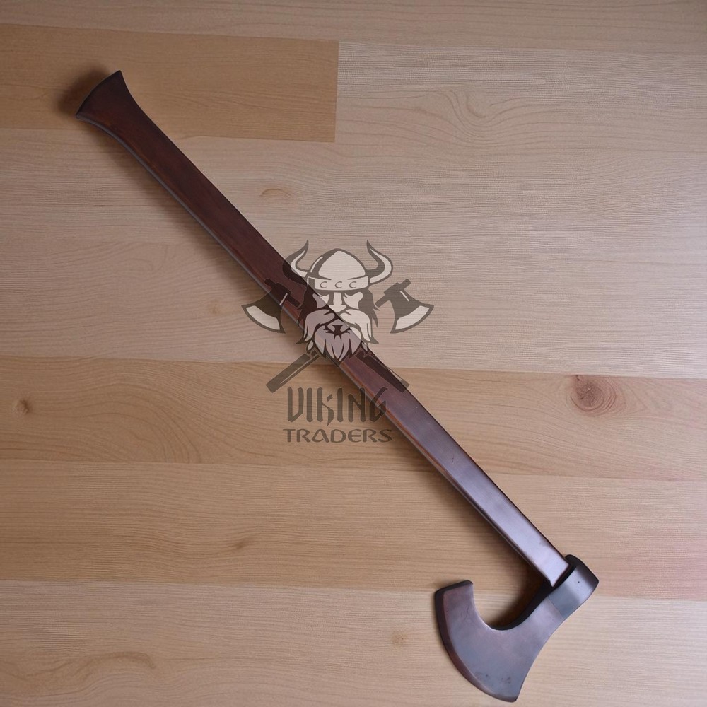Handcrafted Wooden Axe Decorative Prop Medieval Style Wood