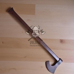 Handcrafted Wooden Axe Decorative Prop Medieval Style Wood
