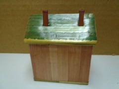 VINTAGE WHEAT STRAW ART VICTORIAN HOUSE 3.25″ X 2.75″ TRINKET BOX UNBRANDED
