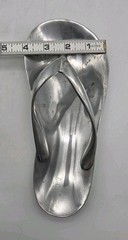 Flip Flop Sandal Trinket Dish Cast Aluminum Silver Color Beach Decor
