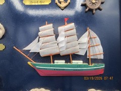 Nautical Wooden Framed Knot Display Featuring Collection of Rope Knots Ship