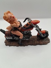 Biker Babes Collection Hand Made. Hand Painted Motorcycle Sexy Staute 8 Inches