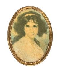 Vintage A Cameo Creation Hubak Lady by Unknown Artist Porcelain Frame Japan READ