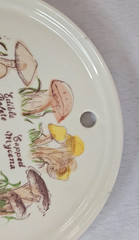 Vintage 1980’s Avon Ceramic Mushroom Spoon Rest Trivet Wall Decor Country Rustic