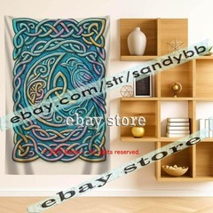 Endless Knot Celtic Tapestry 3D relief look Wall Art spiritual decor 39X59 in