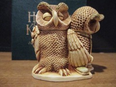Harmony Kingdom Wise Guys Three Owls UK Made Marble Resin Box Figurine SGN