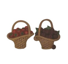 Vintage Burwood Plaques Berry Basket Decor Set Of 2 Plastic Made In USA
