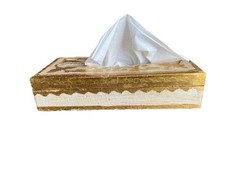 Vintage 1940s Italian Florentine Gold Gilt Neoclassical Wastebasket & Tissue Box