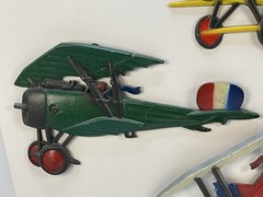 VINTAGE 1975 HOMCO USA DECOR METAL AIRPLANE 1232-BX-B TRI-WING++ 🇺🇸 LOT X3