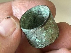 NICE AUTHENTIC PRE-COLUMBIAN INCA / MOCHE CULTURE COPPER RING FROM PERU, JEWELRY
