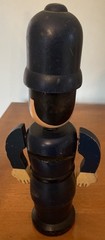 Vintage English Police Bobby Wooden Bank Bobble Head Handpainted Japan 11”