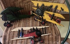 Set 3 Vintage WWI Airplanes 1975 Homco Cast Metal Wall Decor Planes Excellent!