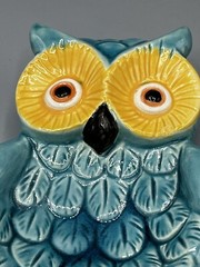 Blue Ceramic Owl Decorative Dish Plate Trinket Spoon Rest