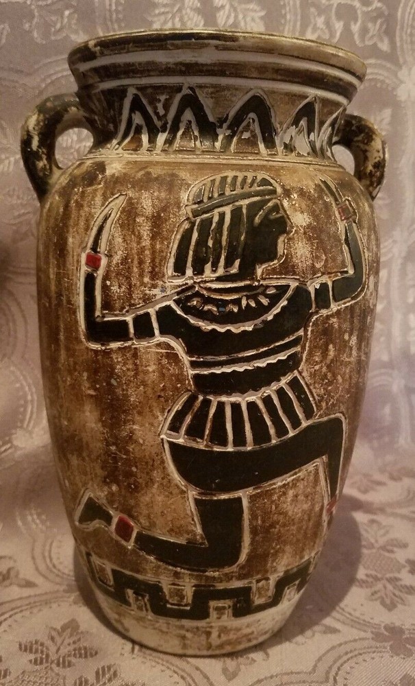 Antique Greek Apulian Ancient Hand Painted Pottery Pitcher Size 16″D x 8.5″L