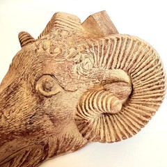 Faux Wood Ram Head Wall Shelves | Lodge Cabin Gothic Decor Aries Gift Set of 2
