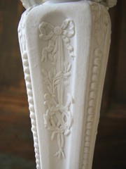 WEDGWOOD 19 C. XRARE VERY ELABORATE PARIAN WITH TROPHIES CANDLESTICK LOOK