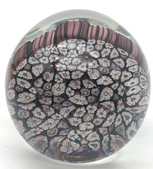 Murano Hand Blown Art Glass Millefiori Paperweight