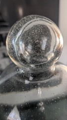 Stunning Oversized Hand Blown Art Glass Cloche / Display Dome Bullicante Bubbles