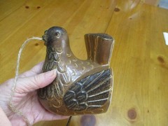 VTG Knobler Bird Stoneware String Holder/Dispenser & Scissor Holder,Pottery