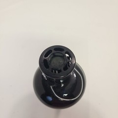Hand Blown Black/Smoky Gray with Raised White Wicker Lines Glass Diffuser Bottle