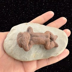 LPH Leonardo Art Works 1975 Pottery Baby on Rock Stoneware Figurine Statue Sign