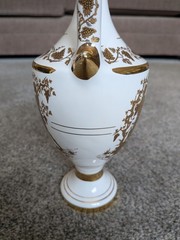 24K Gold Greek Gods & Goddesses Porcelain Ewer Jug Vase Handmade Greece MINT