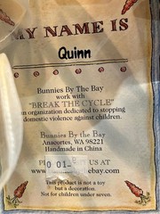 Bunnies by the Bay 1990s Quinn w/Orig Box & Tag 18″ Tall Vintage Rare Excellent!