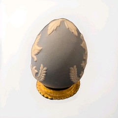 Franklin Mint Treasury Of Eggs Blue Parian-Style Porcelain Egg with Stand 1988