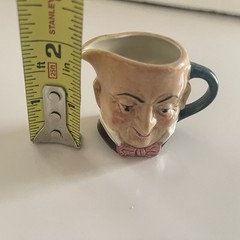 Artone Mini Creamer Double Faced Man Face Toby Pitcher England Micawber Vintage