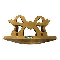 Hollywood Regency Bow Wall Shelf Plate Photo Display with Groove Gold Heavy 8″