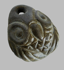 300 BC Ancient Roman Greek Carved Engraved Gemstone Pendant Medallion Amulet Owl