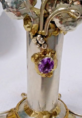 Copa Collection Made in Brazil Brutalist Mixed Metal and Amethyst Candleabra