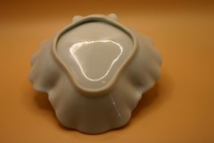 Vintage Scalloped Trinket Dish Violets Gilded edge 6.5″ Unbranded