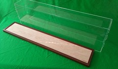 30.5″L x 10.8″W x 5.6″H display case with 3/16″ thick acrylic brown wood frame